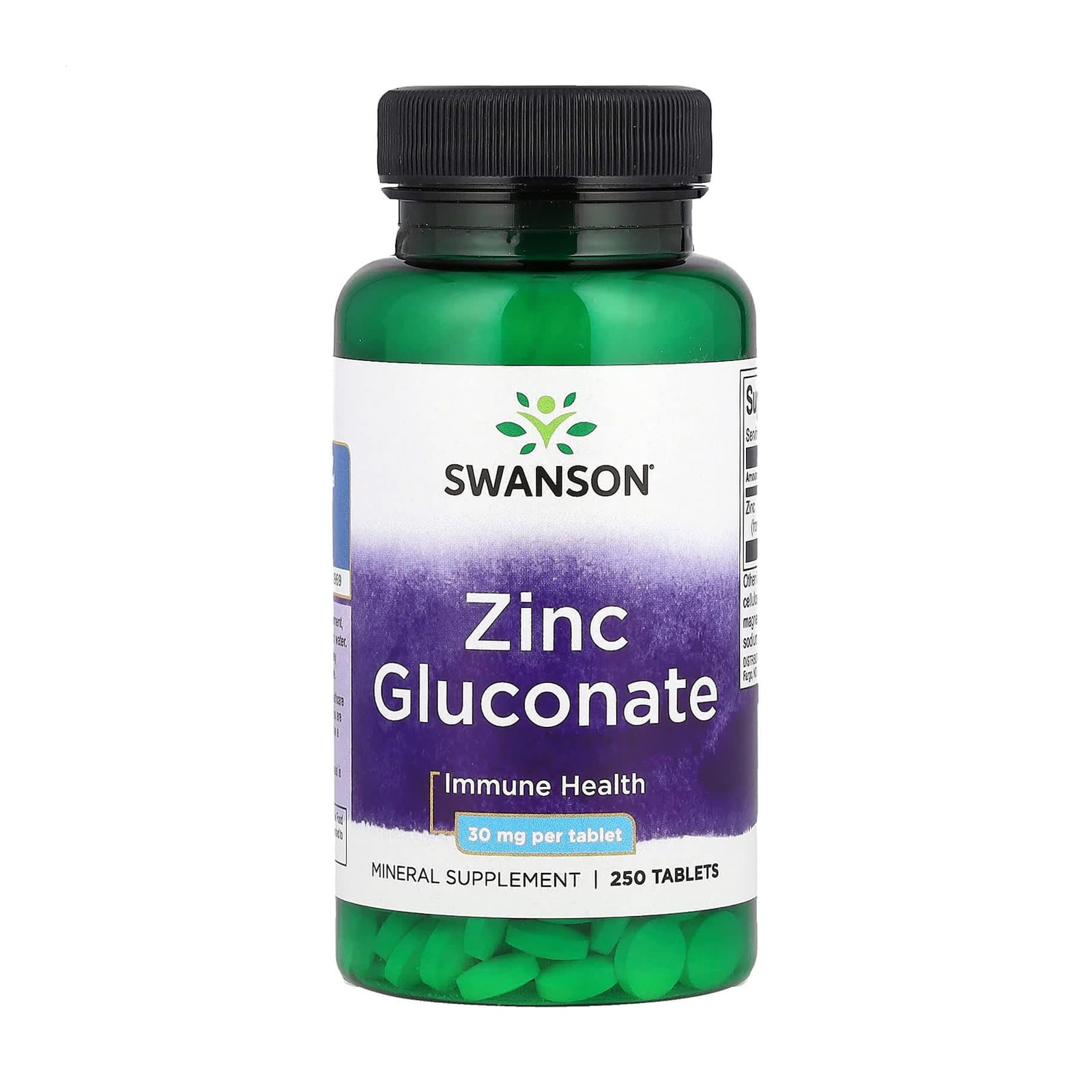 Глюконат цинку Swanson Zinc Gluconate 30 мг, 250 таблеток